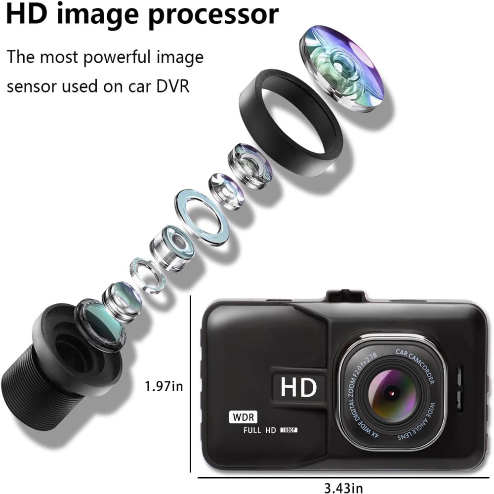 Skorter | Dash Cam Car Dash Camera, 1080P Ultra Wide Angle HD Lens, HD Night Vision Car Surveillance