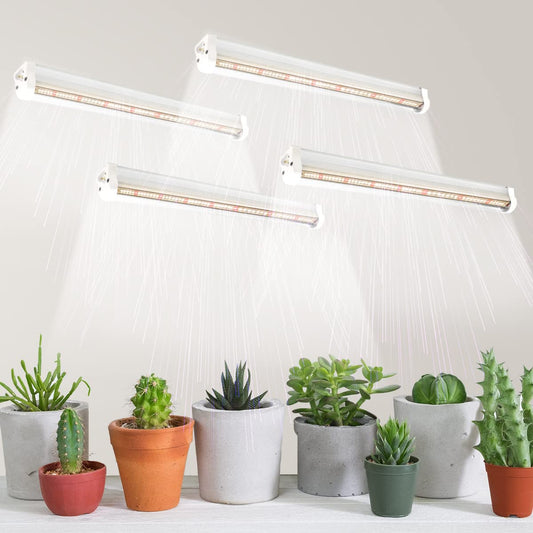 Skorter | T5 LED Grow Light, 1.4Ft 5000K Full Spectrum White Grow Light For Indoor Plants Stripe, Greenhouse Succulent Seed Starting, End-To-End Design