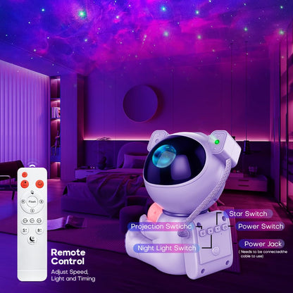 Skorter | Dienmern Star Projector Galaxy Night Light - Astronaut LED Lamp for Kids Room Decor, Remote Control & Timer