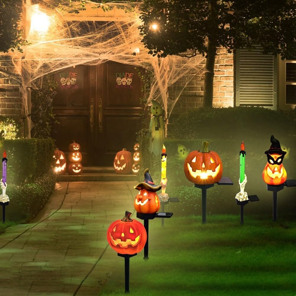 Skorter | Halloween Solar Lights – Decorative LED Garden Lights with Pumpkin and Witch Designs