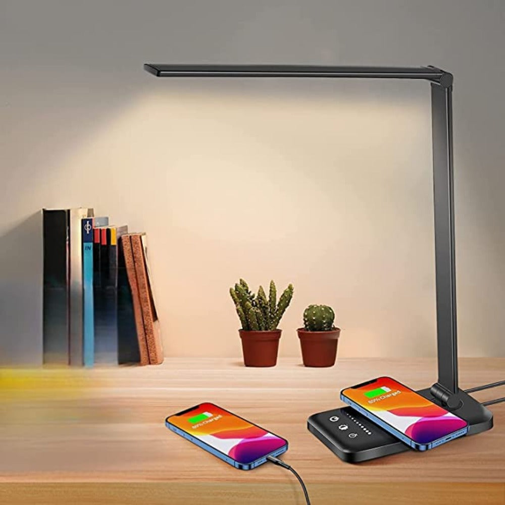 Skorter | LED Desk Lamp - Table Lamp with USB Charger Port, 5 Light Settings and Brightness Levels