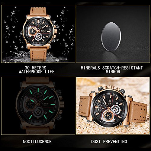 Skorter | Men's Stainless Steel Chronograph Waterproof Sports Quartz Watch