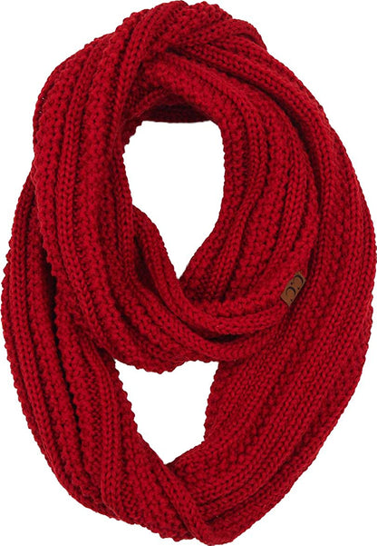 Skorter | Funky Junque’s Beanies Matching Ribbed Winter Warm Cable Knit Infinity Scarf