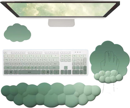 Skorter | Cloud-Shaped Ergonomic Wrist Rest Set with Mouse Pad & Coaster – Zeyora