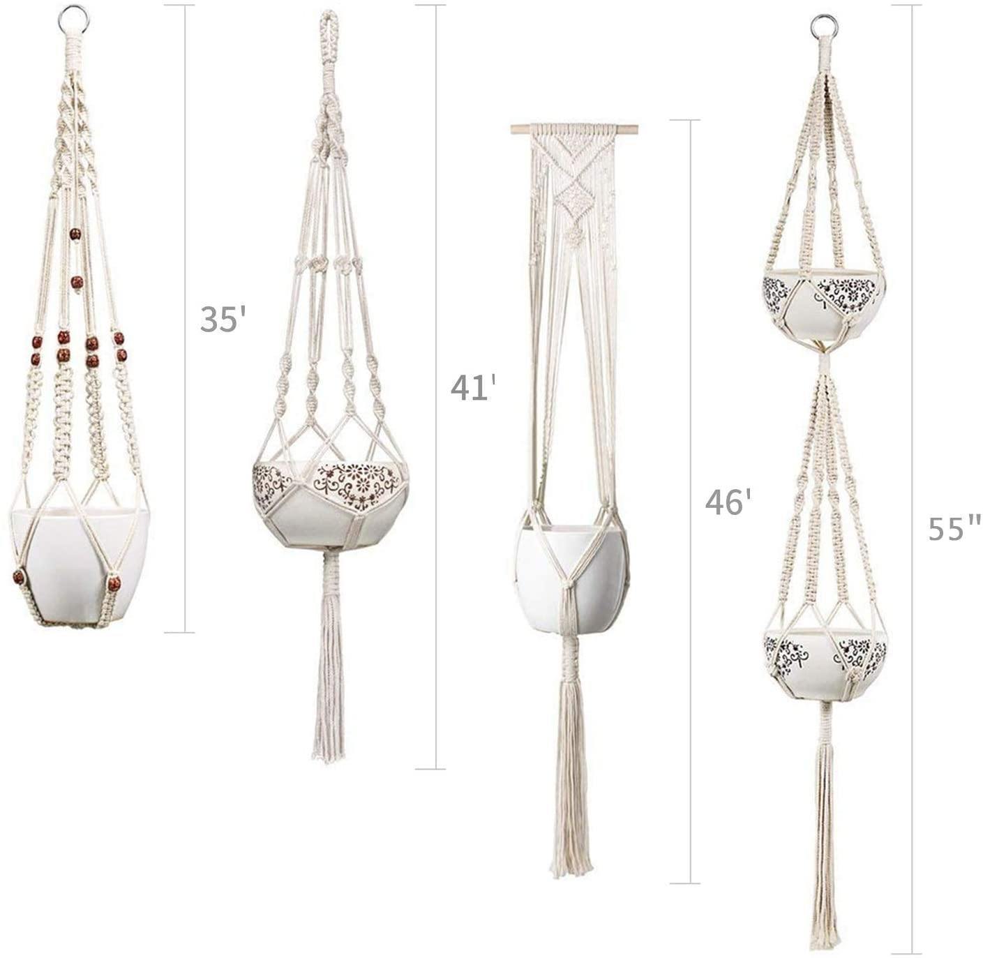 Skorter | 4-piece handmade Boho macrame plant hanger set