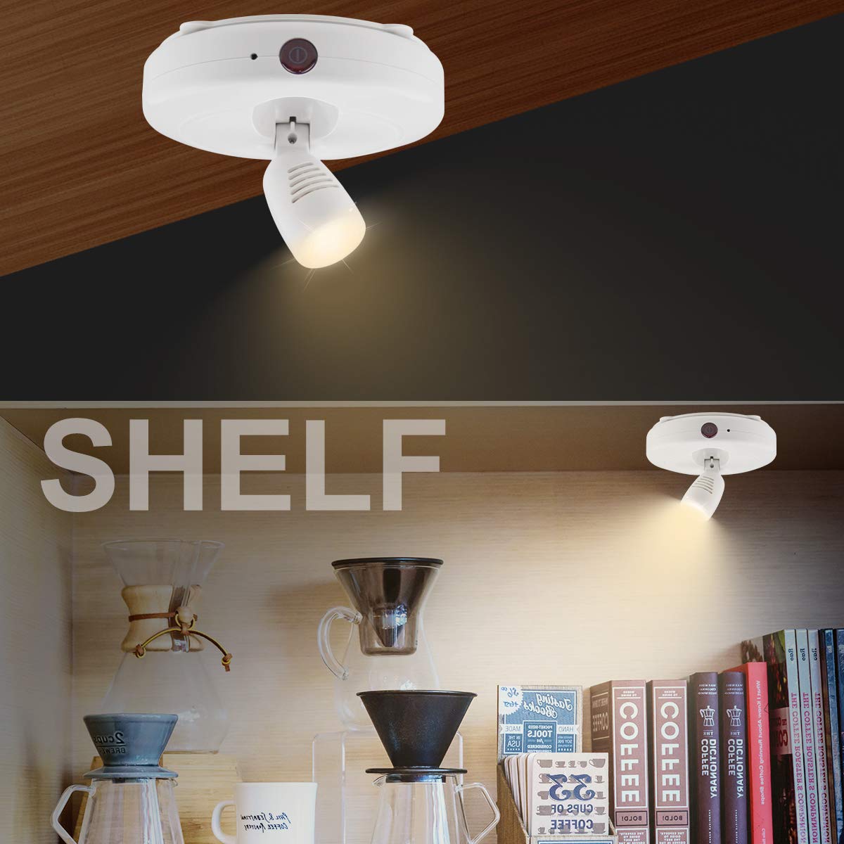 Skorter | Luxsway Wireless LED Spotlights - Dimmable Accent Light With Remote Control, Battery-Powered, 2-Pack