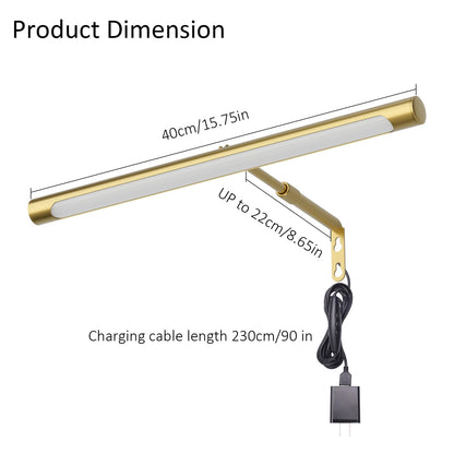 Skorter | Coinmit 16" Adjustable LED Picture Lighting, Gold Art Light with Remote Control for Paintings