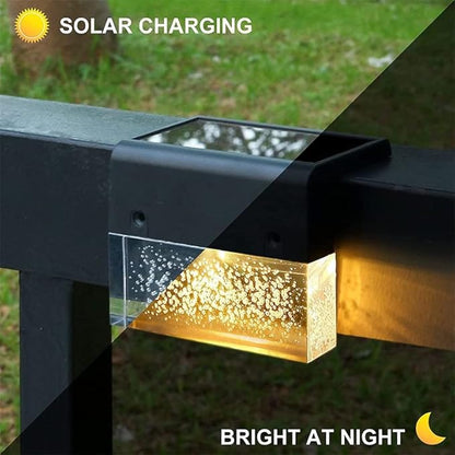Skorter | Solar Deck Lights 4 Piece Set, Solar Step Lights Outdoor, Warm White/Color Changing Solar Fence Light for Terrace Garden Yard