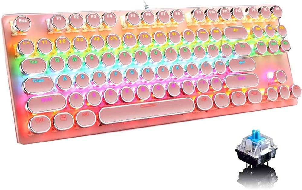 Skorter | 87-Key Mechanical Gaming Keyboard RGB Backlit Blue Switch