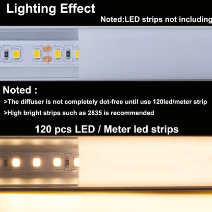 Skorter | Hunhun 10-Pack 3.3Ft V Shaped Led Aluminum Channel With Cover, End Caps & Clips For Easy Installation