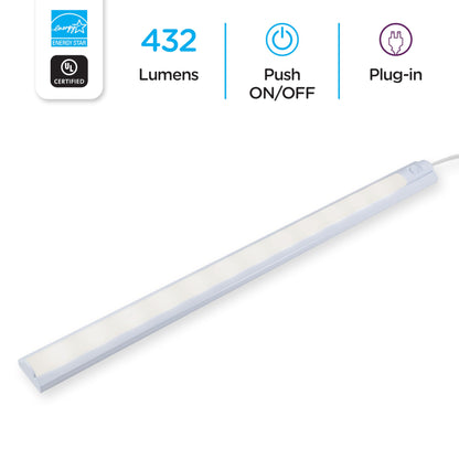 Skorter | Enbrighten 22" Led Under Cabinet Light Fixture, Bright White 3000K, 432 Lumens, Plastic