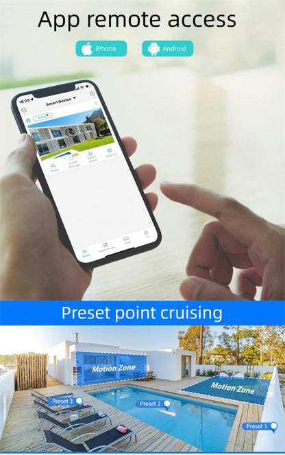 Skorter | Outdoor & Indoor Security Camera 2K 355° View with Night Vision