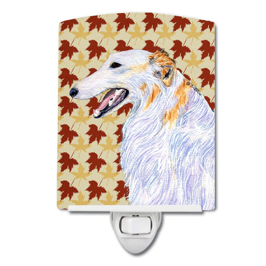 Skorter | Caroline'S Treasures Borzoi Autumn Leaves Ceramic Night Lamp, Ul-certified, 6X4X3, Multicolored