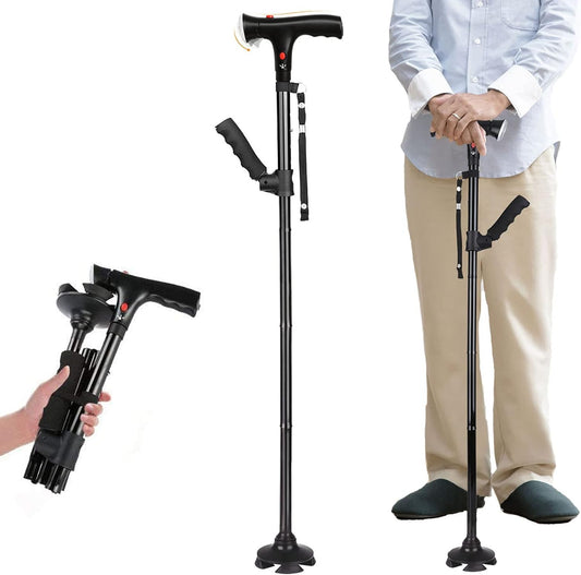 Skorter | Folding cane with LED light, adjustable for arthritis, disabled and seniors