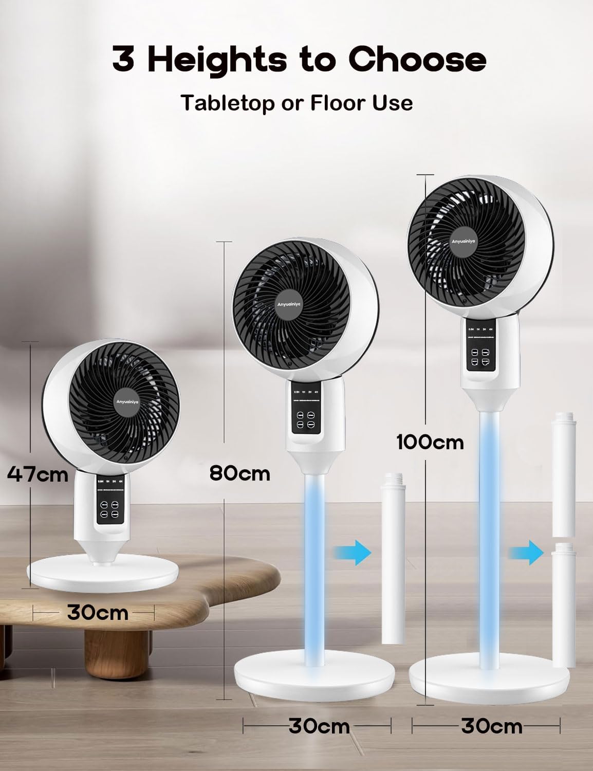 Skorter | Adjustable Pedestal Fan with 3D Oscillation – Aerion