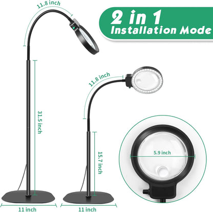 Skorter | Full-Page Magnifying Glass with LED Light – Hands-Free Reading Aid for Books, Crafts & Hobbies
