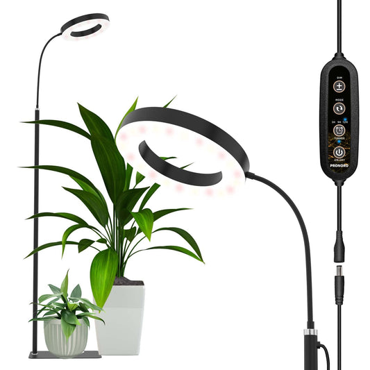 Skorter | Pronoro Plant Growth Light with Stand, Full Spectrum LED, Automatic Timer, 63" Adjustable, 6 Dimmable Levels