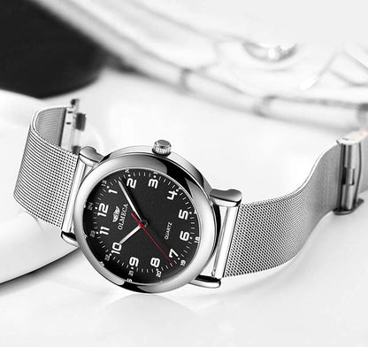 Skorter | OLMECA Men’s Watch Wrist Watches Analog Quartz Waterproof Stainless Steel Mesh Band Simple Watch for Men 709wd