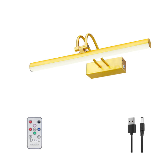 Skorter | Raifoolly 13In Battery-Powered Picture Lighting - Dimmable Remote-Controlled Artistic Lighting In Brass For Wall Display