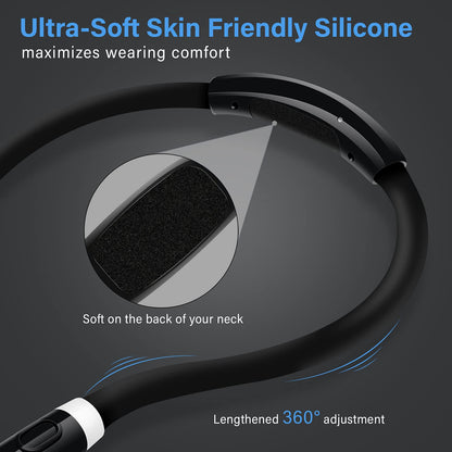Skorter | Vekkia Rechargeable Led Neck Light, 3 Brightness Levels, Flexible Arms, Black Reading Light