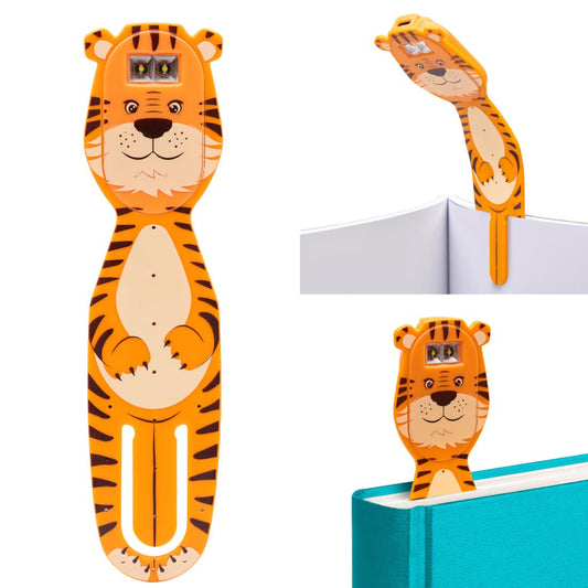 Skorter | Gifts for Readers and Writers Flexilight Pal Rechargeable Bookmark LED Reading Light - Tiger