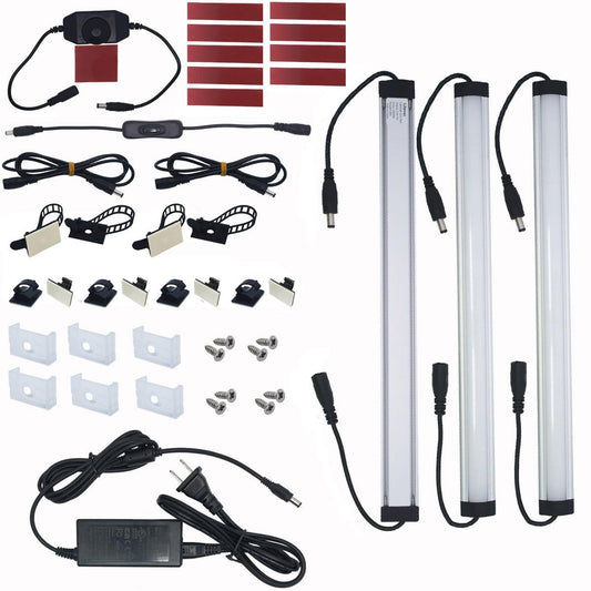 Skorter | Litever 3-Pack Under Cabinet Led Light Bar, 12" Warm Light 3000K, Dimmable, 1000