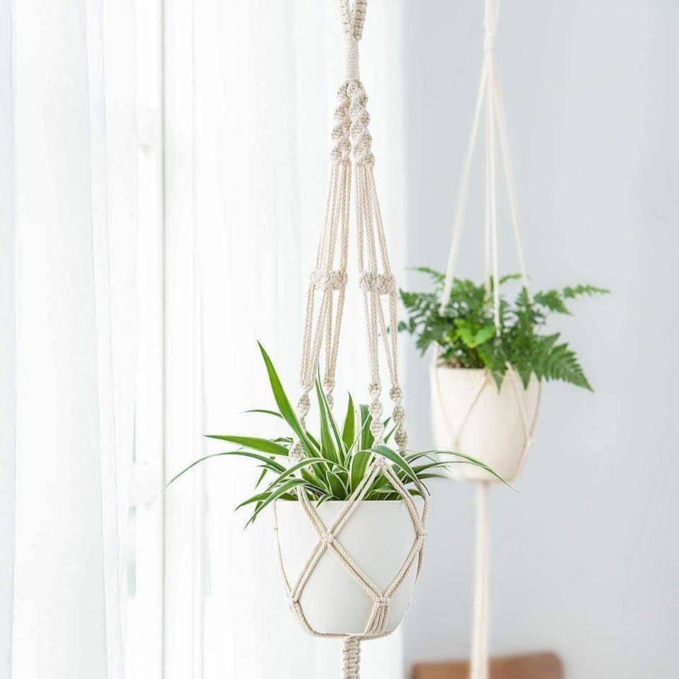 Skorter | 4-piece handmade Boho macrame plant hanger set