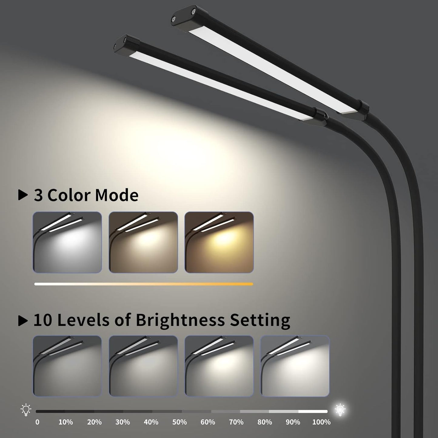 Skorter | 77 LED Desk Clamp Lamp with 70cm Flexible Gooseneck – Ravien