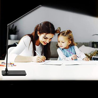 Skorter | LED desk lamp, touch control desk lamp with 3 brightness levels, dimmable office lamp with adjustable arm, foldable table lamp for desk bedroom nightstand office