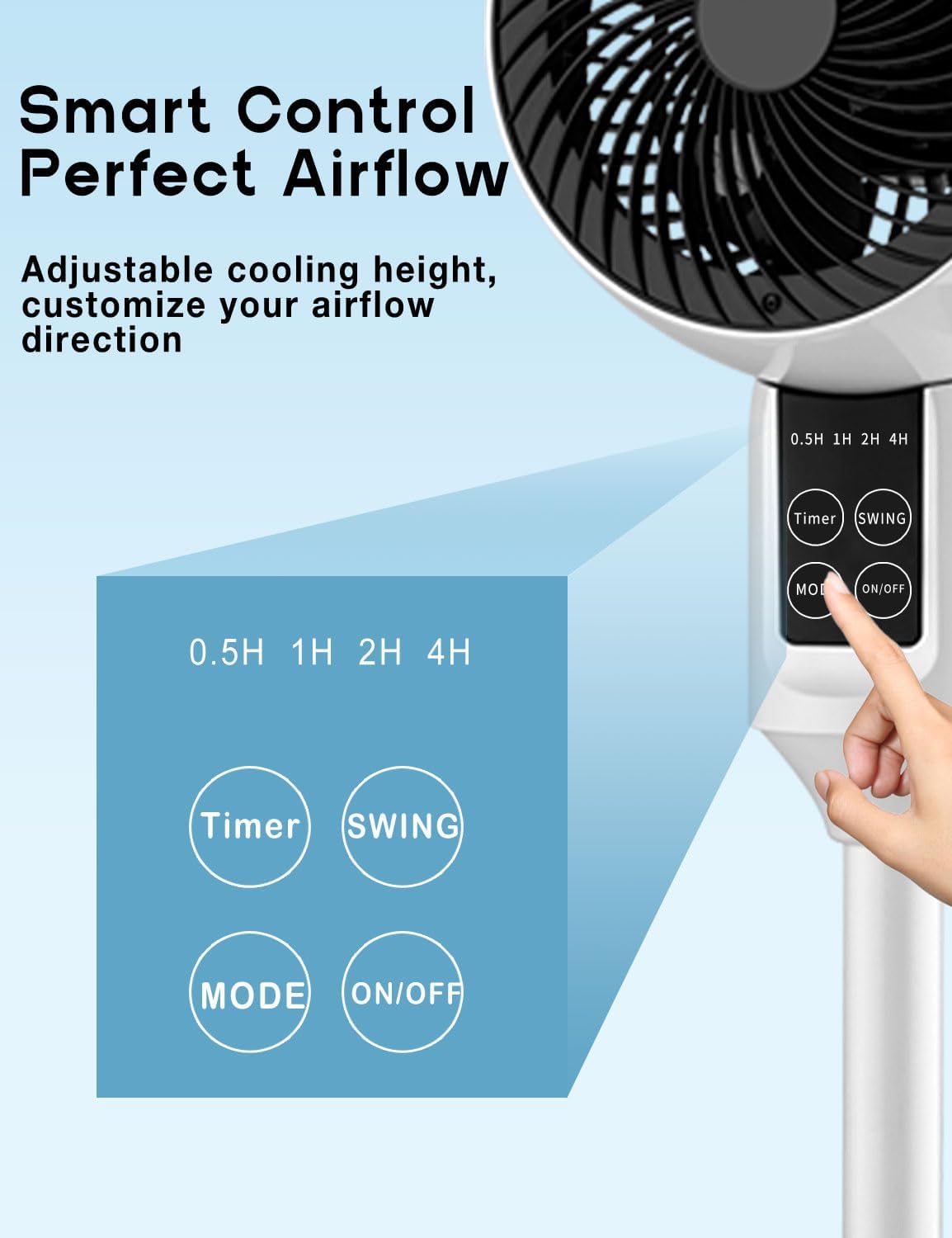 Skorter | Adjustable Pedestal Fan with 3D Oscillation – Aerion