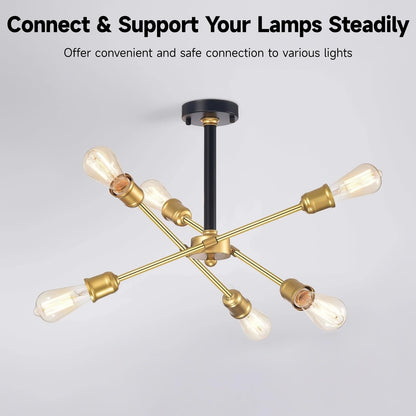 Skorter | Lnrueg 12&quot; Light Gold M10 Threaded Rod - 10 Pcs For Pendant Lamps & Crowns