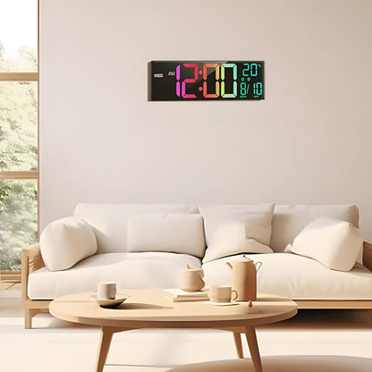 Skorter | 16-Inch RGB Digital Wall & Desk Alarm Clock with Remote – Lumeris