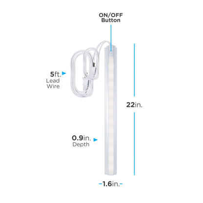 Skorter | Enbrighten 22" Led Under Cabinet Light Fixture, Bright White 3000K, 432 Lumens, Plastic