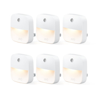 Skorter | Eufy Plug-In Night Light 6-Pack, Warm White LED, Twilight-to-Dawn Sensor, Energy Efficient
