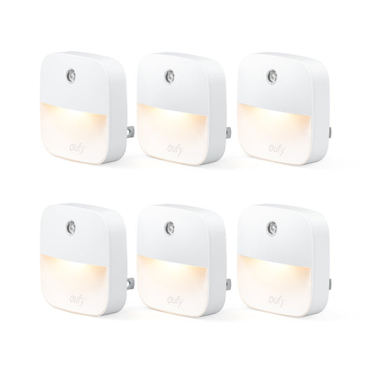 Skorter | Eufy Plug-In Night Light 6-Pack, Warm White LED, Twilight-to-Dawn Sensor, Energy Efficient