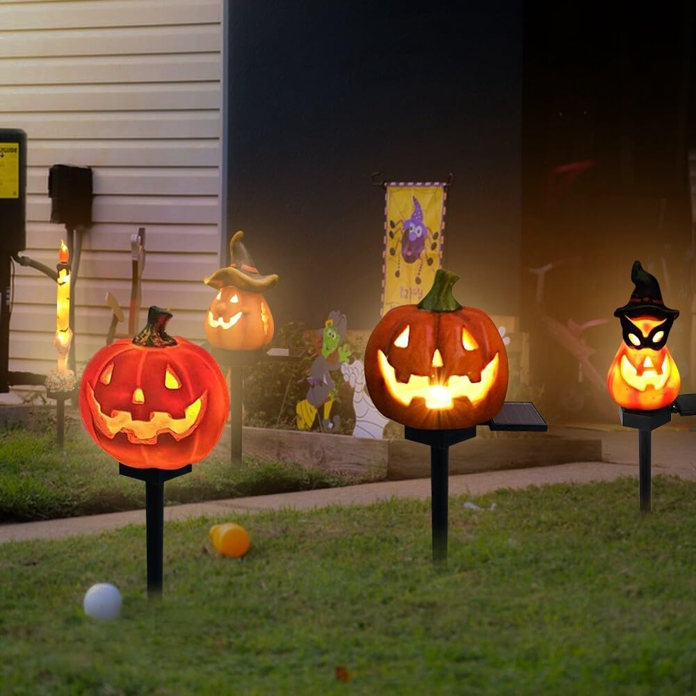 Skorter | Halloween Solar Lights – Decorative LED Garden Lights with Pumpkin and Witch Designs