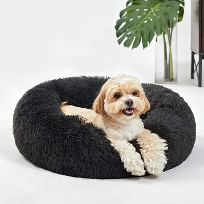 Skorter | Beef Plush Calming Donut Dog Bed for Small to Large Dogs