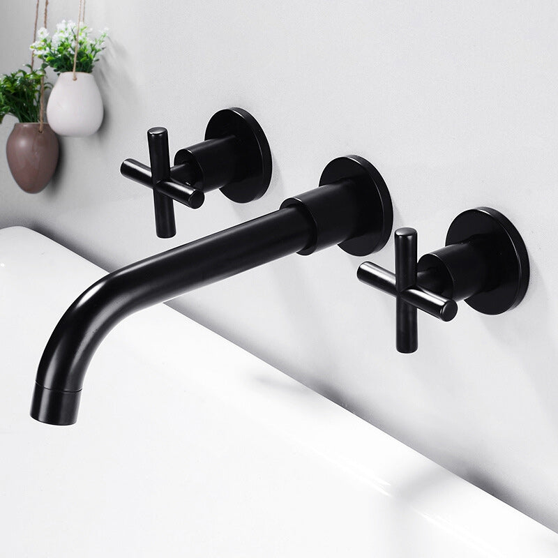 Skorter | 3 holes faucet 2 cross handle wall-mounted faucet for the bathroom