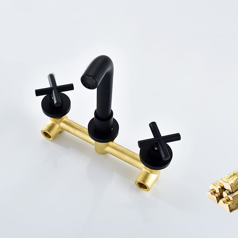 Skorter | 3 holes faucet 2 cross handle wall-mounted faucet for the bathroom