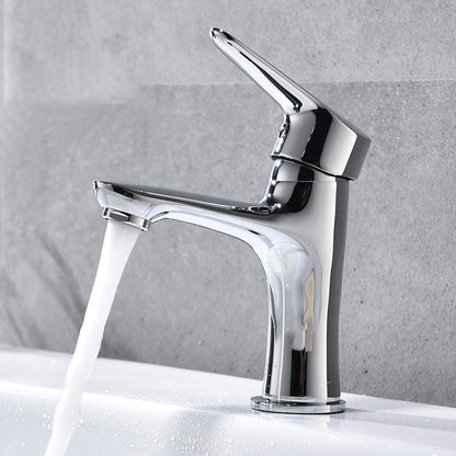 Skorter | Basic Metal Washbasin Faucet Silver Bathroom Faucet with Lever Handle