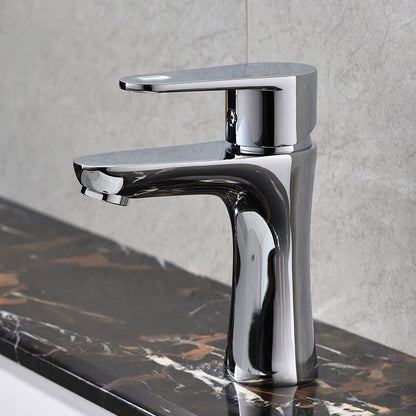 Skorter | Basic Metal Washbasin Faucet Silver Bathroom Faucet with Lever Handle