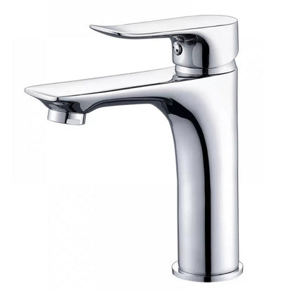 Skorter | Basic Metal Washbasin Faucet Silver Bathroom Faucet with Lever Handle