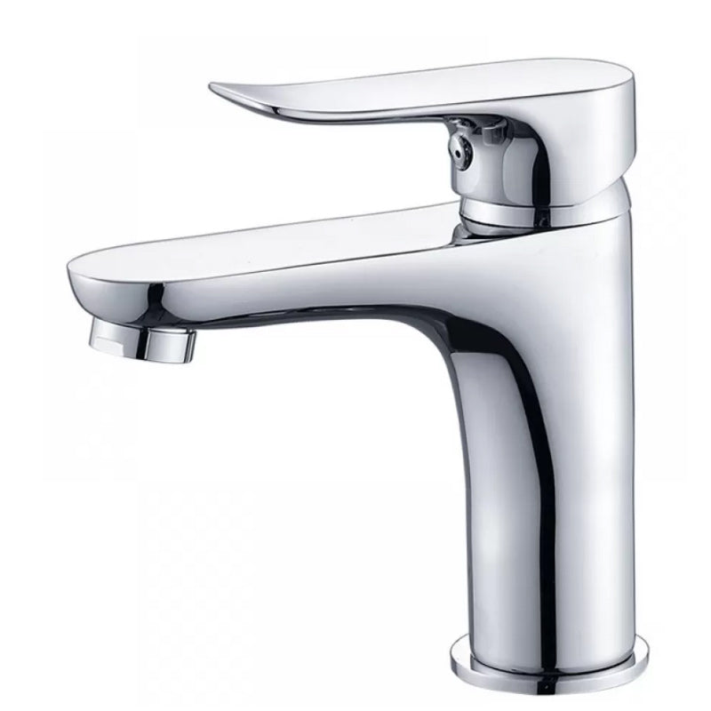 Skorter | Basic Metal Washbasin Faucet Silver Bathroom Faucet with Lever Handle