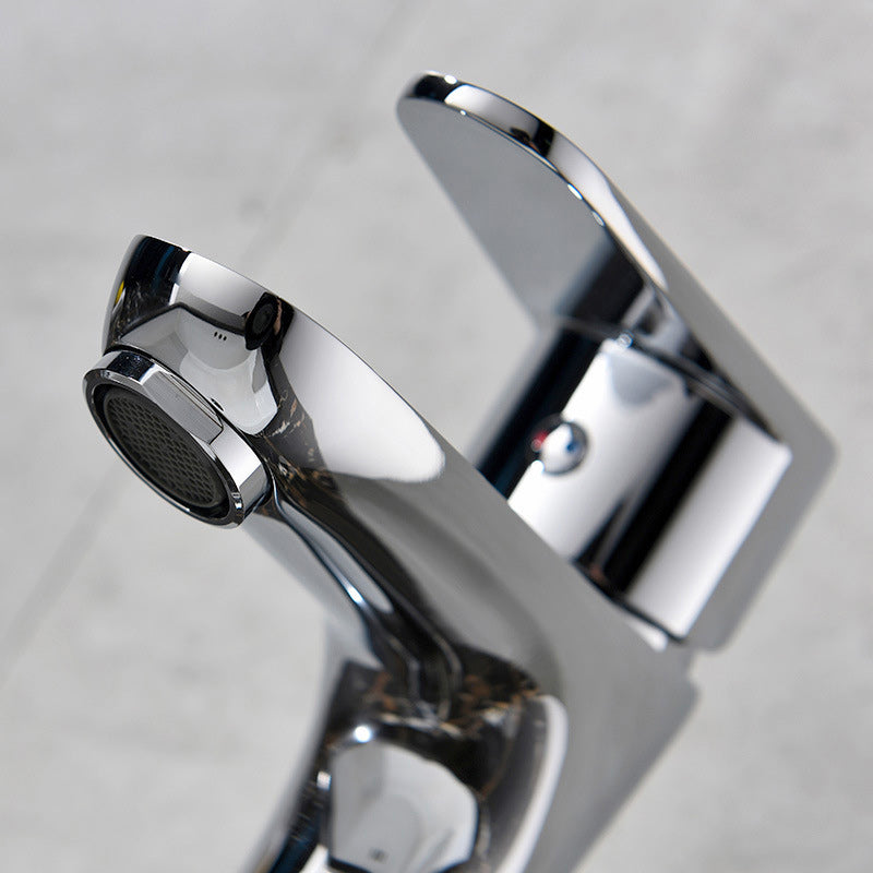 Skorter | Basic Metal Washbasin Faucet Silver Bathroom Faucet with Lever Handle