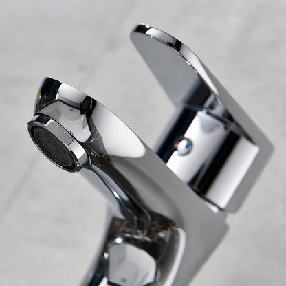 Skorter | Basic Metal Washbasin Faucet Silver Bathroom Faucet with Lever Handle