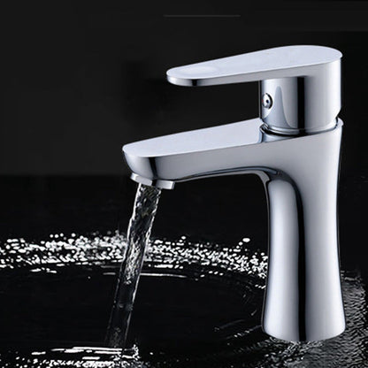 Skorter | Basic Metal Washbasin Faucet Silver Bathroom Faucet with Lever Handle