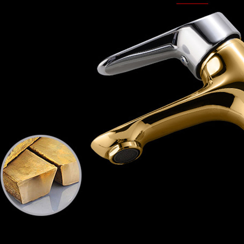 Skorter | Basic Metal Washbasin Faucet Silver Bathroom Faucet with Lever Handle