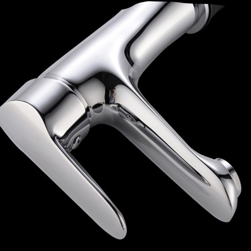 Skorter | Basic Metal Washbasin Faucet Silver Bathroom Faucet with Lever Handle