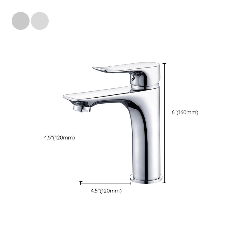 Skorter | Basic Metal Washbasin Faucet Silver Bathroom Faucet with Lever Handle