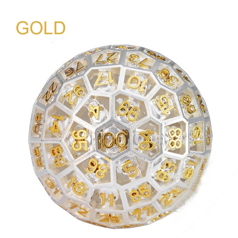 Skorter | 100 Sided Polyhedron Metal Dice with Numbering, Designed for Big Party & More Possibilities